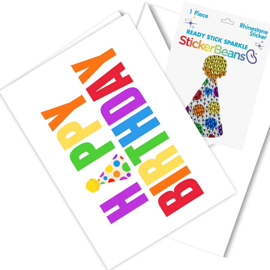 Sticker Beans Happy Birthday Greeting Card