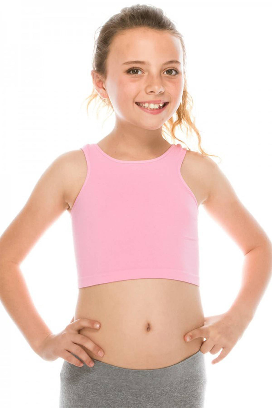 KIDS PINK CROP TANK TOP