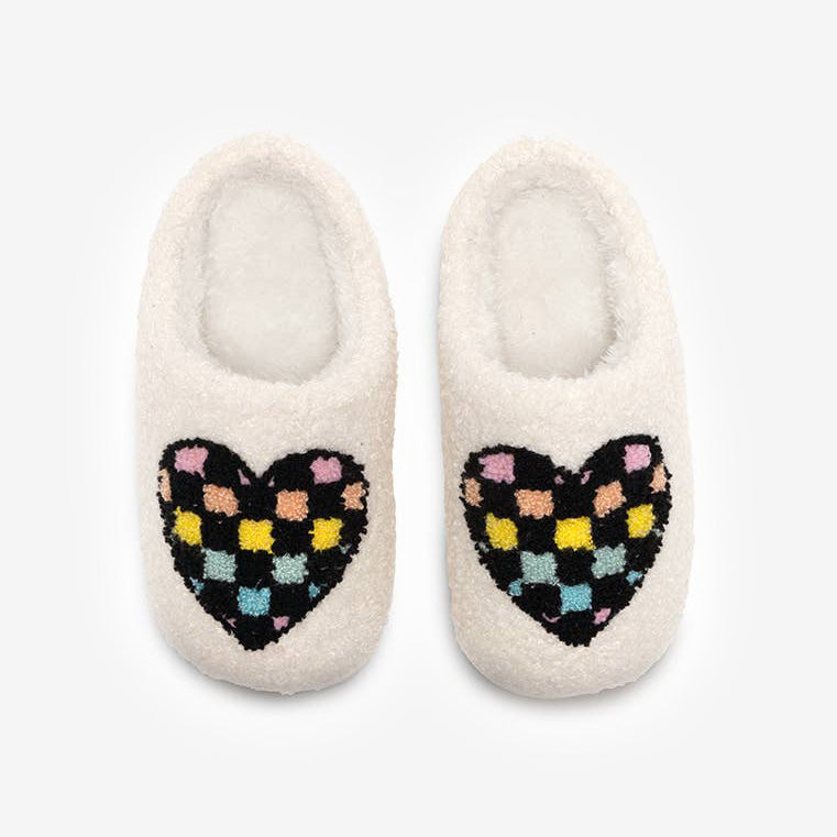 Checkered Heart Slippers