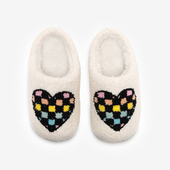 Checkered Heart Slippers