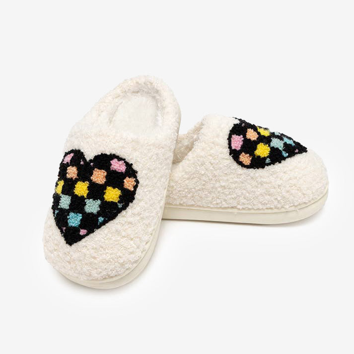 Checkered Heart Slippers