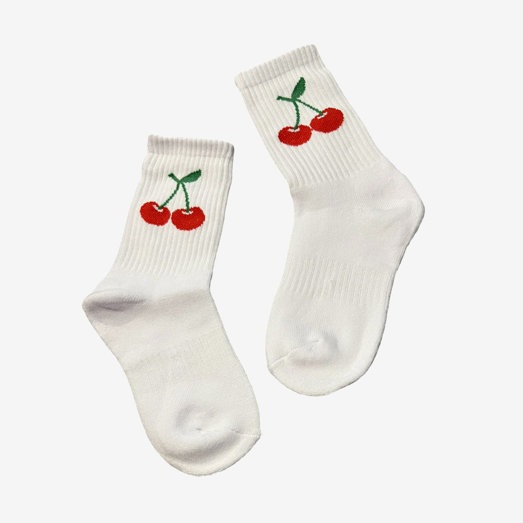 Super cute embroidered cherry socks