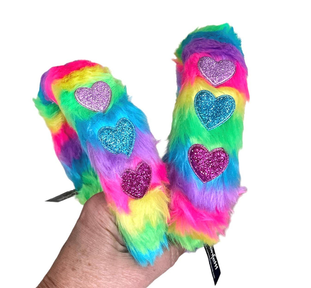 Rainbow Fur Heart Headband