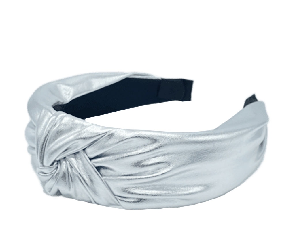Silver Metallic Knot Headband