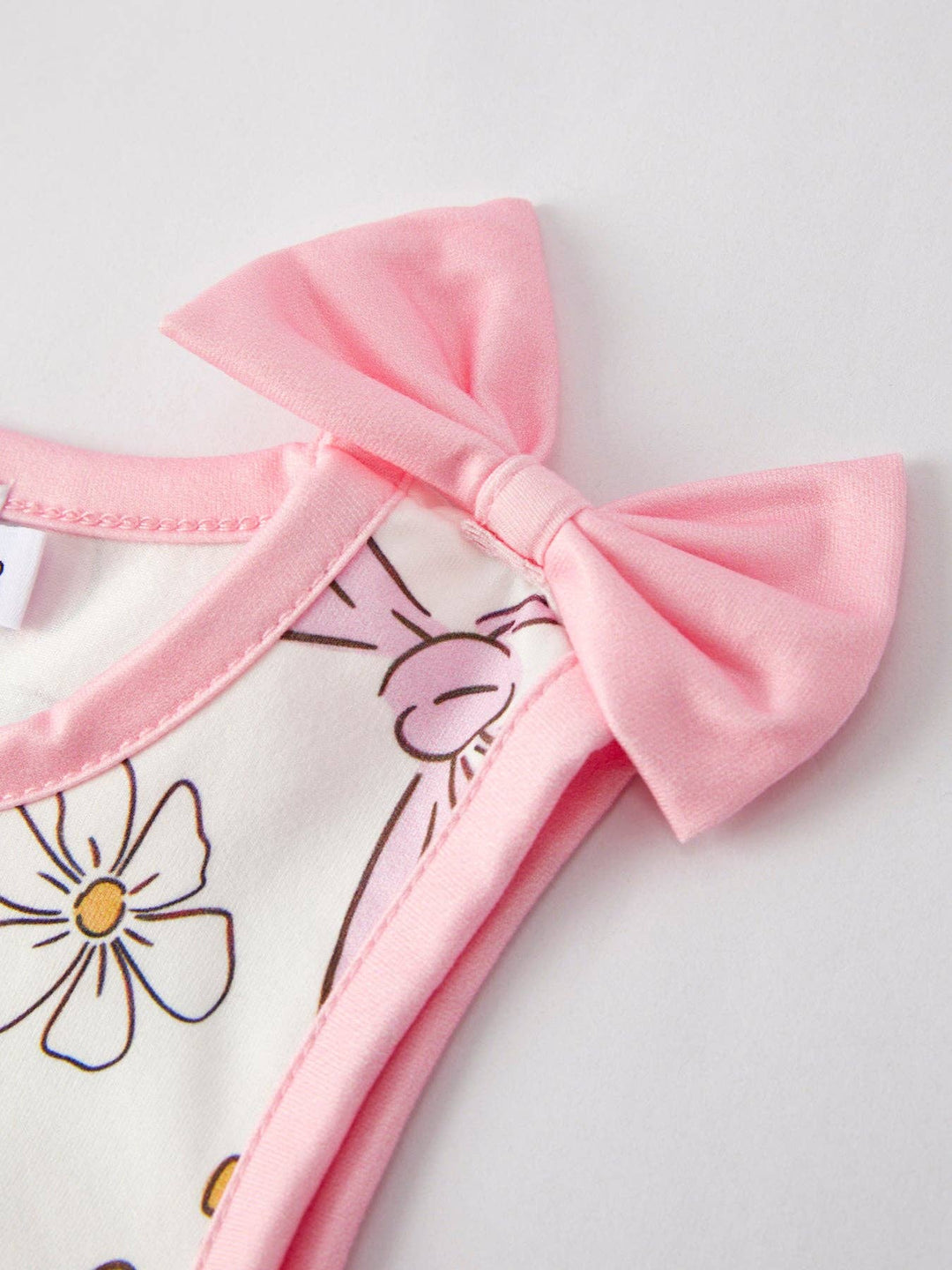 Girls Pink Bow Sleeveless Top and Shorts Set