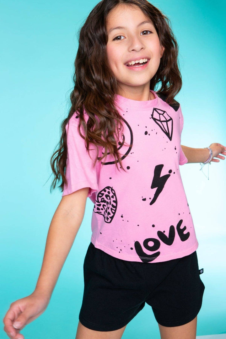 Drop Shoulder Tee Neon Pink Elements