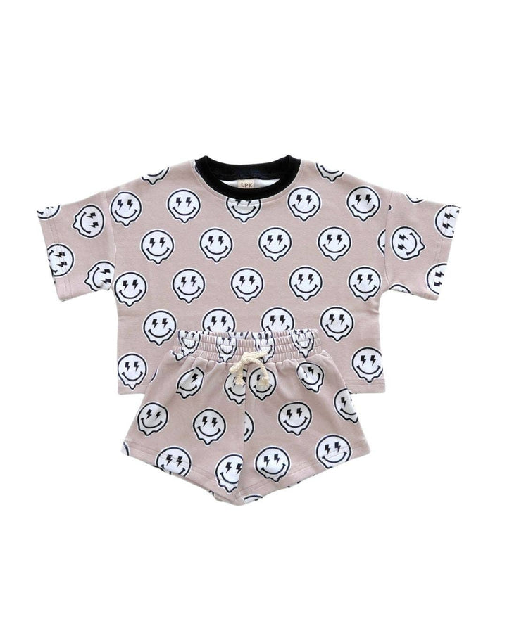 Drippy Smiley Shorts Set