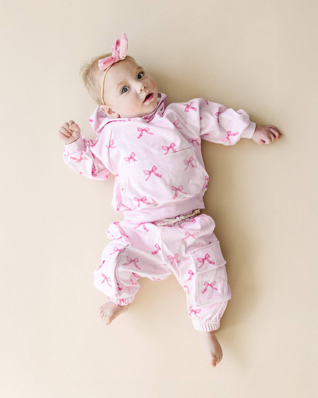 Pink Bows Cargo Jogger Set