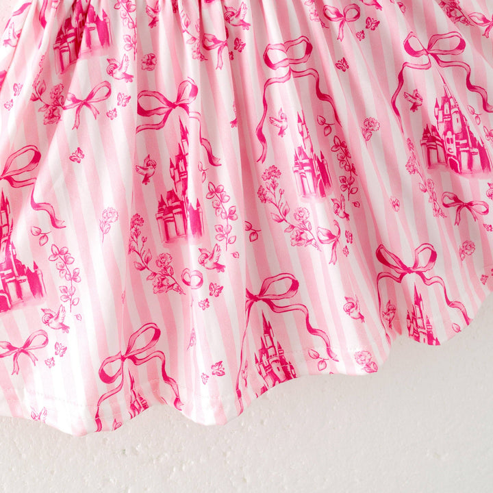Pink Bow Athletic Silk Skirt Set