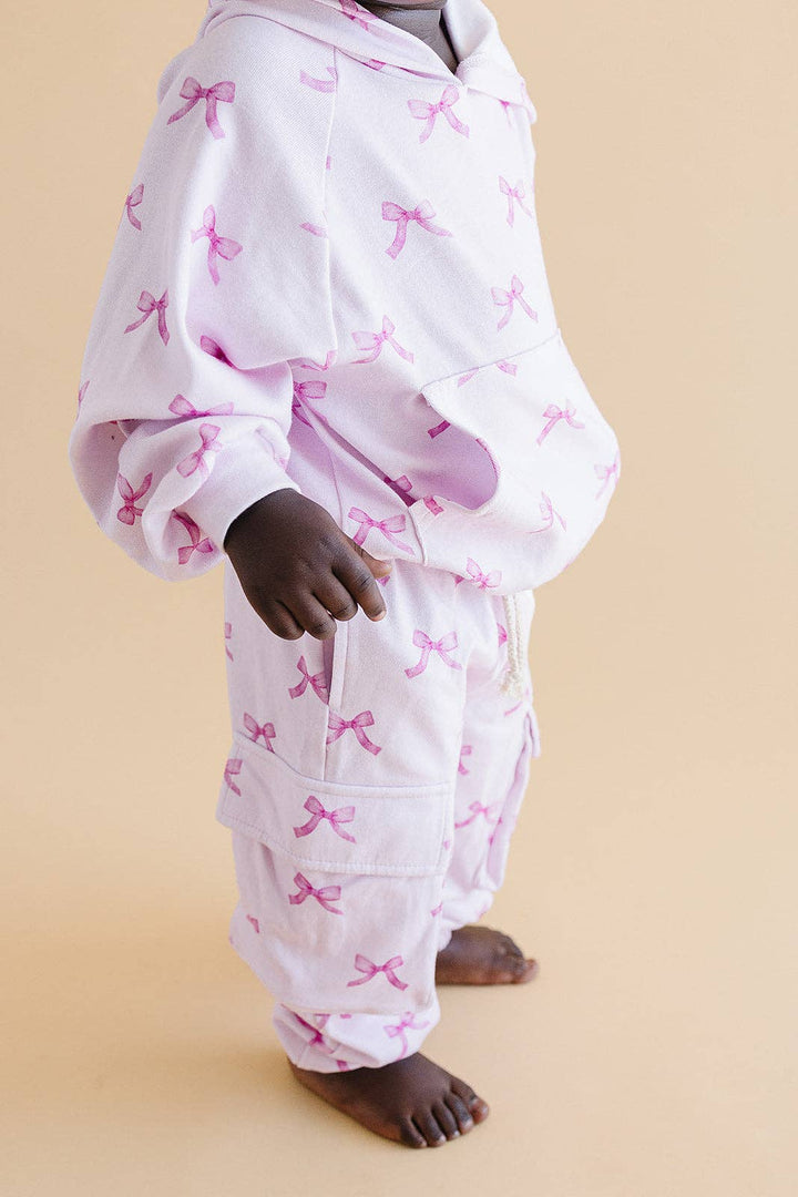 Pink Cargo Bow Jogger Set