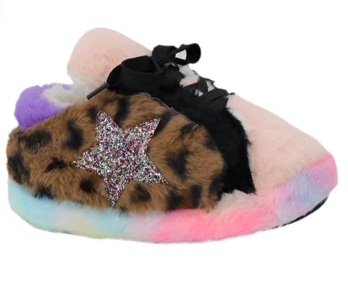 Fuzzy Sneaker Lounge Slippers