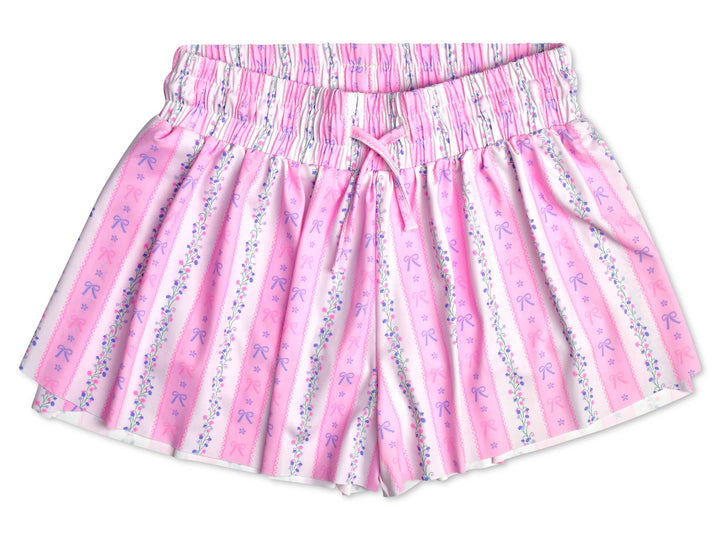 Floral Stripes Butterfly Shorts