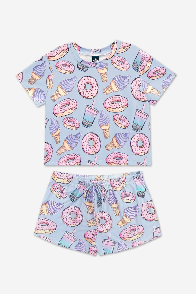 Simply Soft Easy Tee & Dolphin Short: Ice Cream Donut Boba