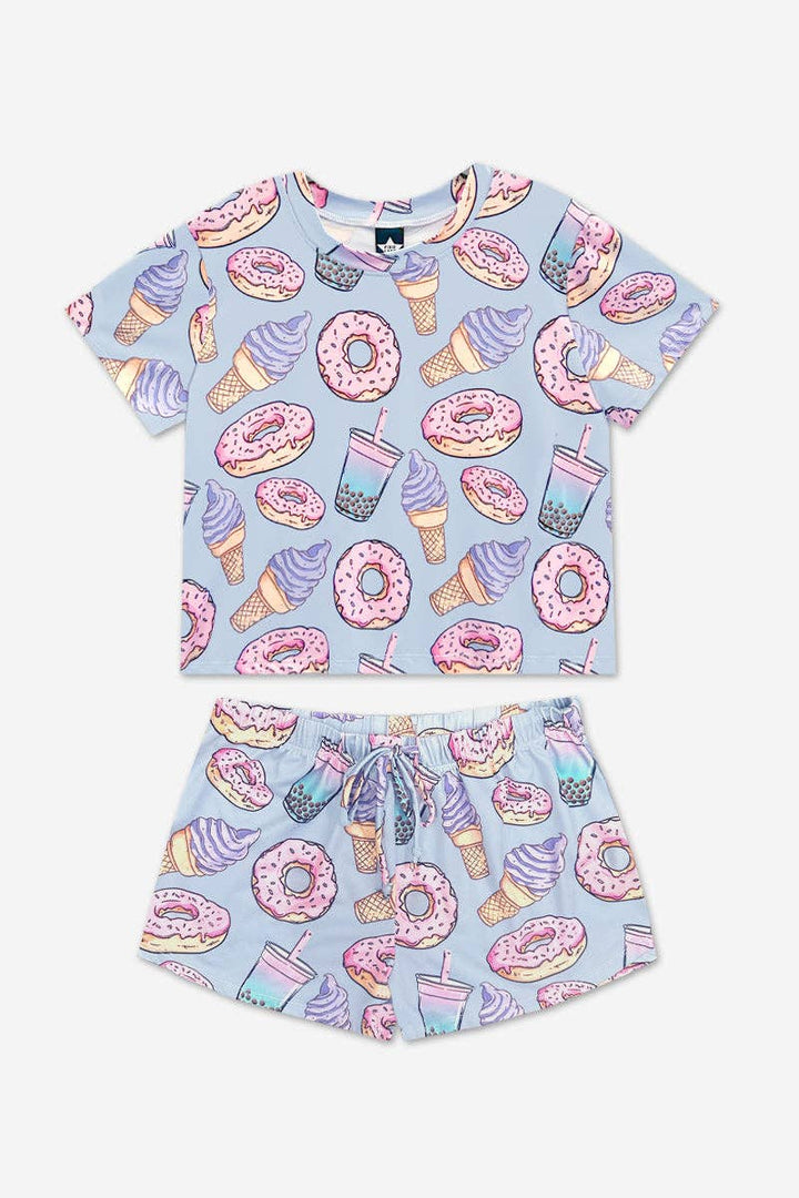 Simply Soft Easy Tee & Dolphin Short: Ice Cream Donut Boba