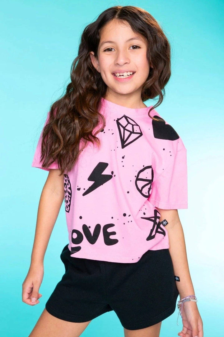 Drop Shoulder Tee Neon Pink Elements