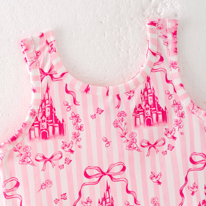 Pink Bow Athletic Silk Skirt Set