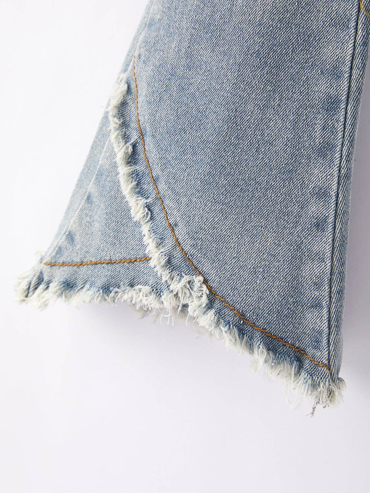 Light Blue Denim Bell Flares