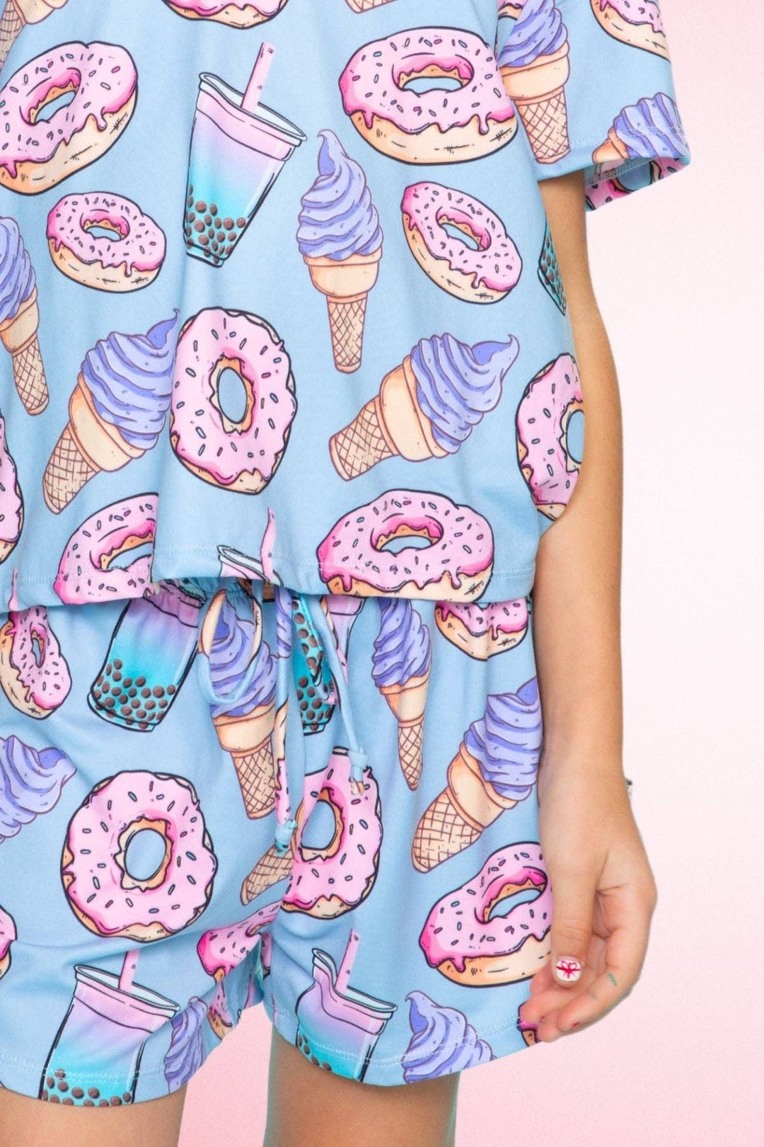 Simply Soft Easy Tee & Dolphin Short: Ice Cream Donut Boba