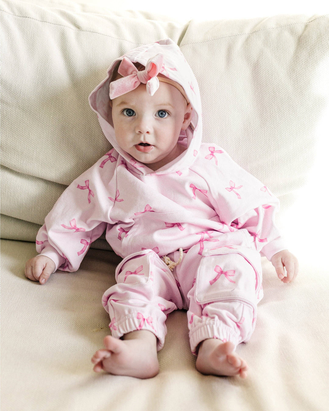 Pink Bows Cargo Jogger Set