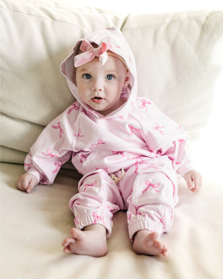 Pink Bows Cargo Jogger Set