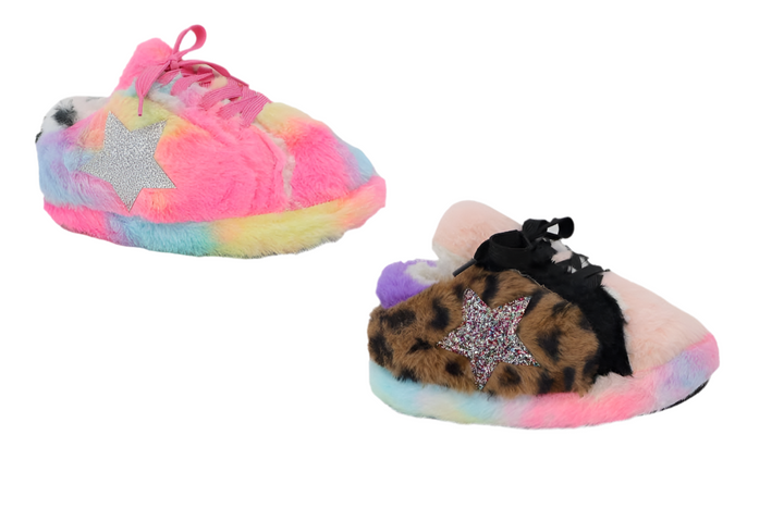 Fuzzy Sneaker Lounge Slippers