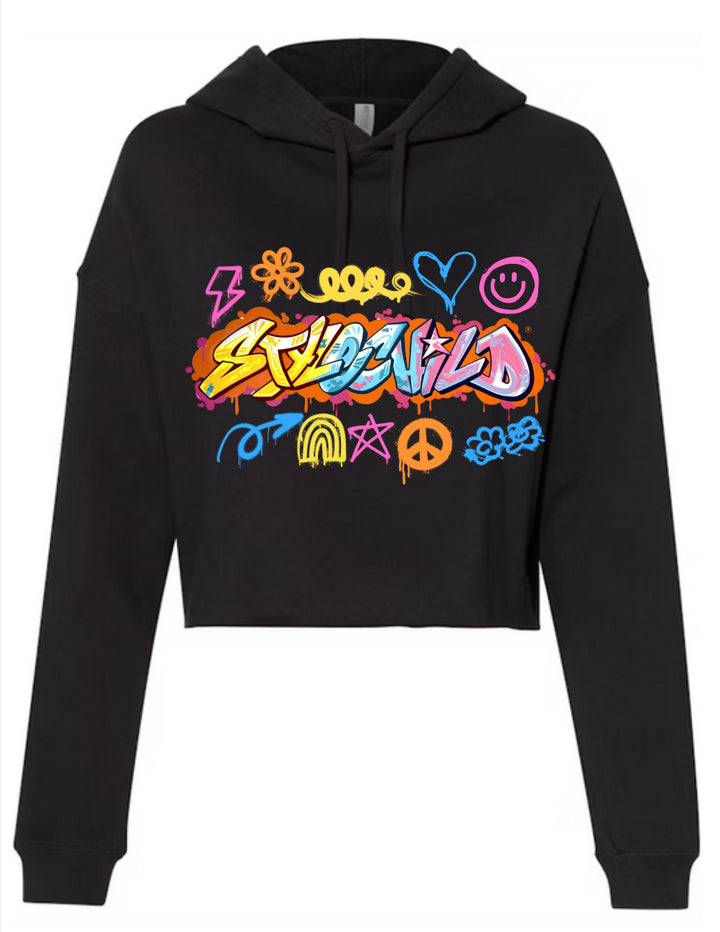 Graffiti Cropped Hoodie