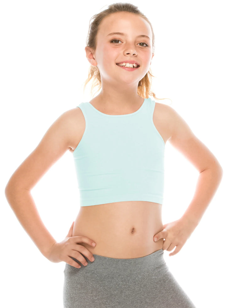 KIDS CROP TANK TOP BABY BLUE
