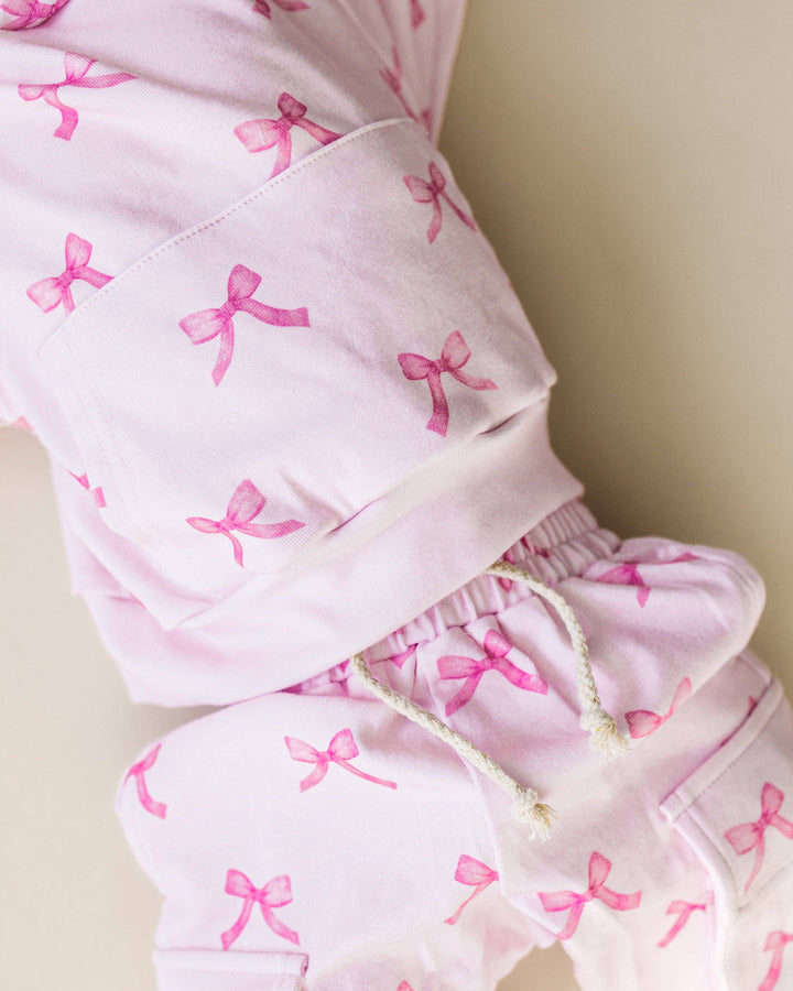 Pink Bows Cargo Jogger Set