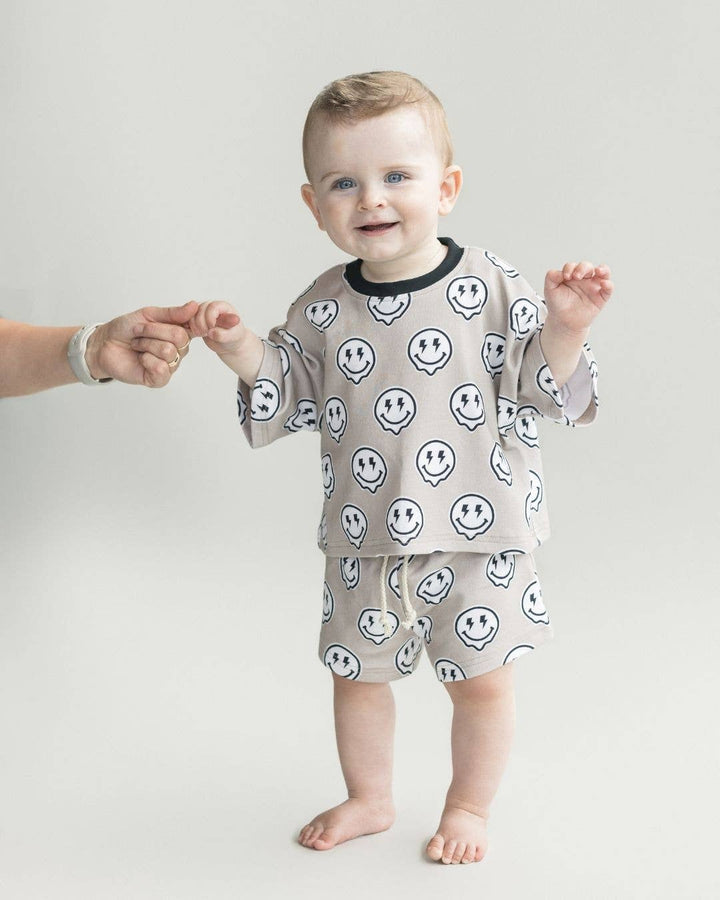 Drippy Smiley Shorts Set