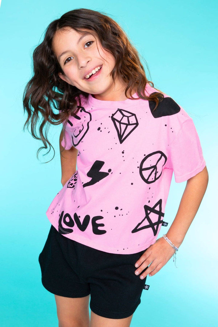 Drop Shoulder Tee Neon Pink Elements