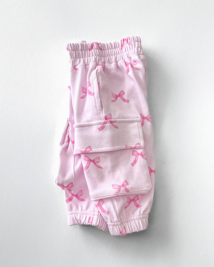 Pink Bows Cargo Jogger Set