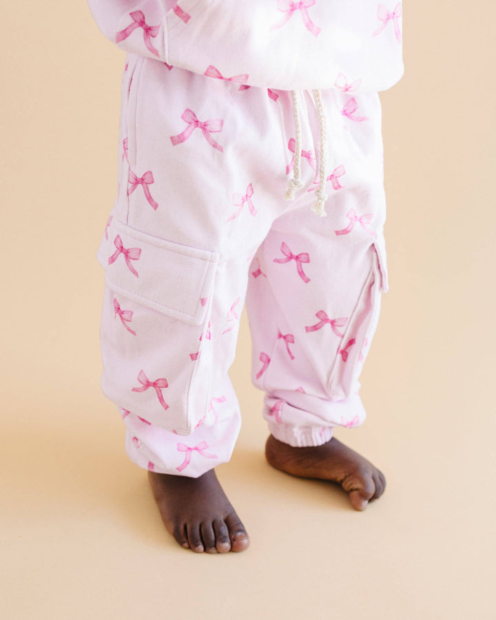 Pink Bows Cargo Jogger Set