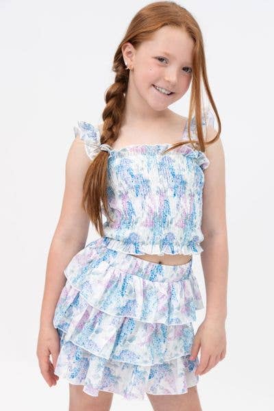 2Pc Skirt and Tank Floral Set