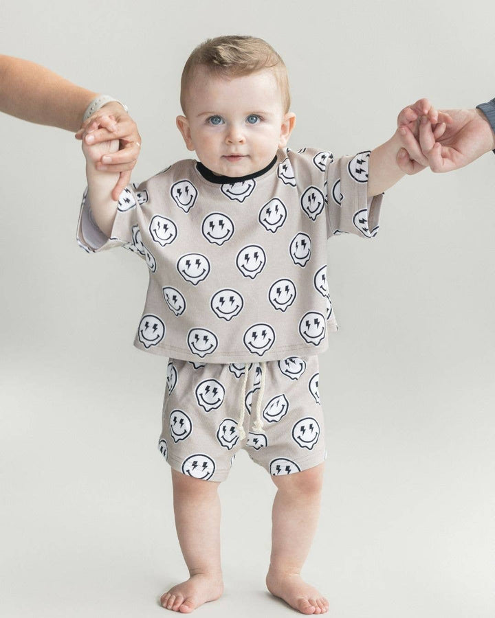 Drippy Smiley Shorts Set
