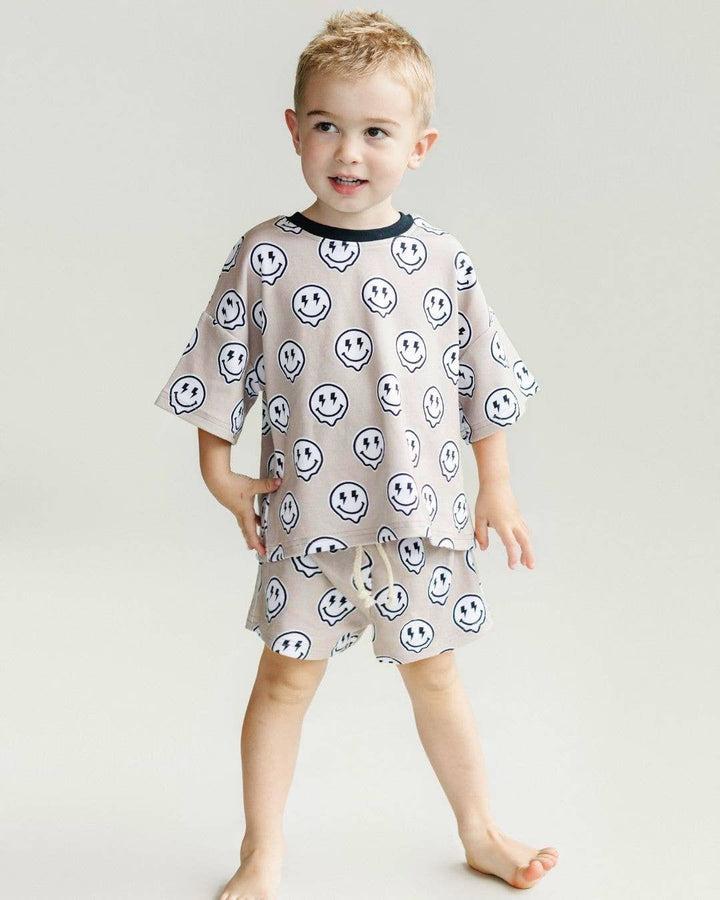 Drippy Smiley Shorts Set