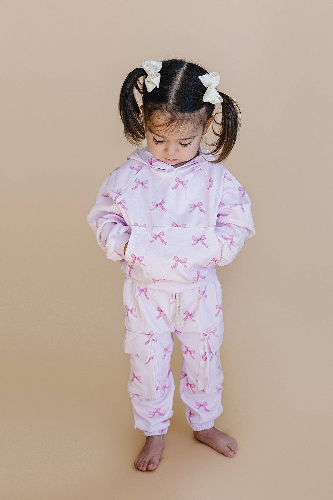 Pink Cargo Bow Jogger Set