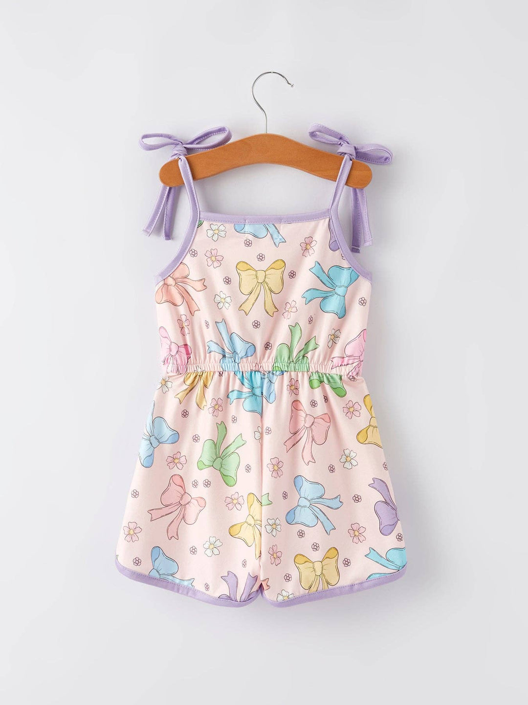 Purple Bow Adjustable Romper