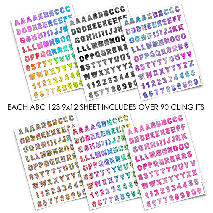 ALPHABET CLING IT SHEET 9X12 GREEN GRUNGE