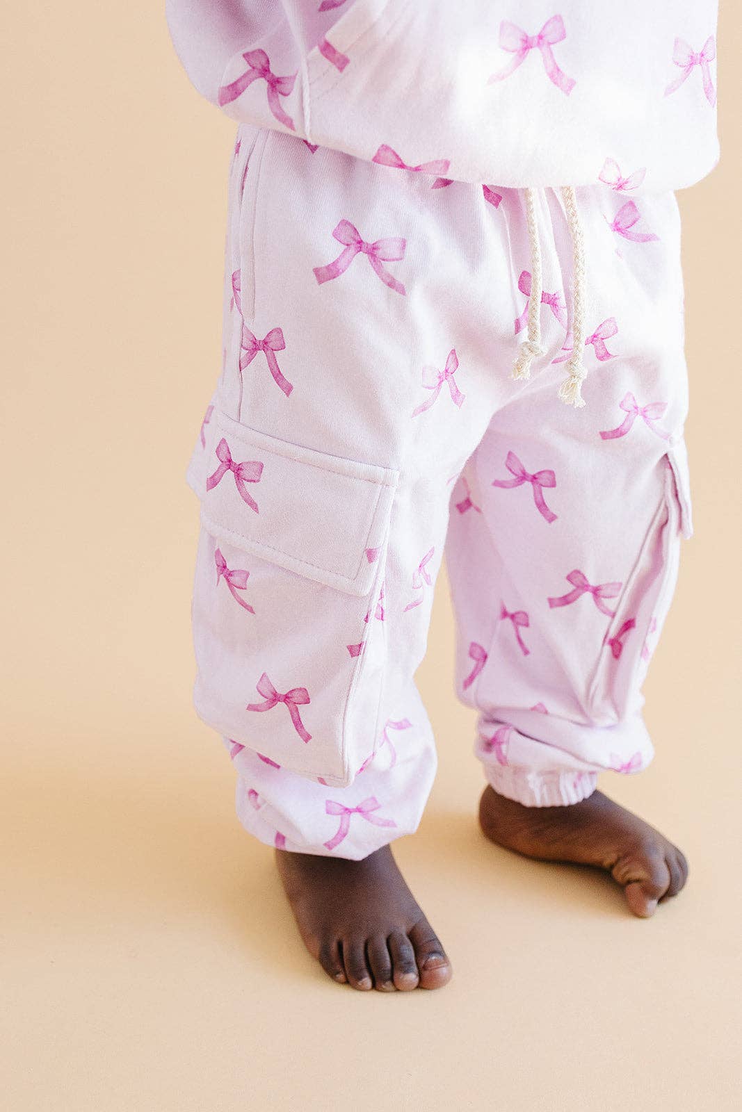 Pink Cargo Bow Jogger Set