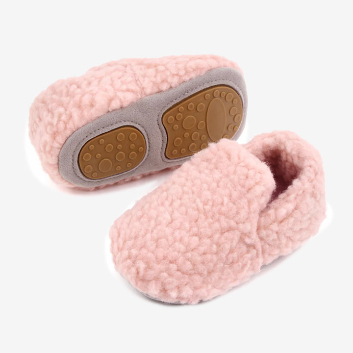 Pink Sherpa Baby Shoes