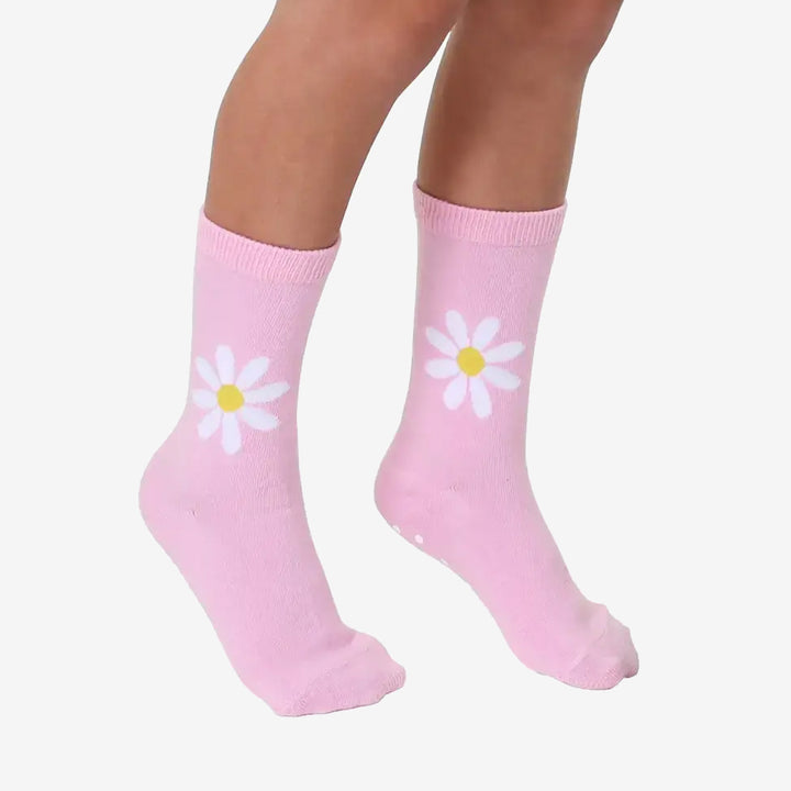 3D Packaged Crew Socks - Kids - Daisy Flower - Pink