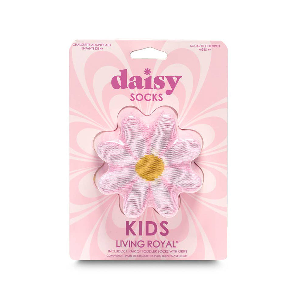 3D Packaged Crew Socks - Kids - Daisy Flower - Pink