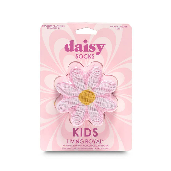 3D Packaged Crew Socks - Kids - Daisy Flower - Pink