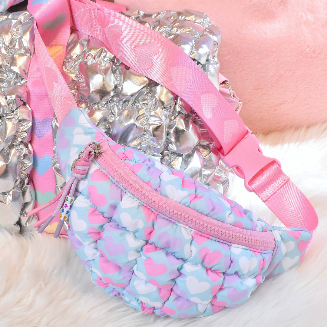 Quilted Scrunchies Heart Printed Fanny Pack