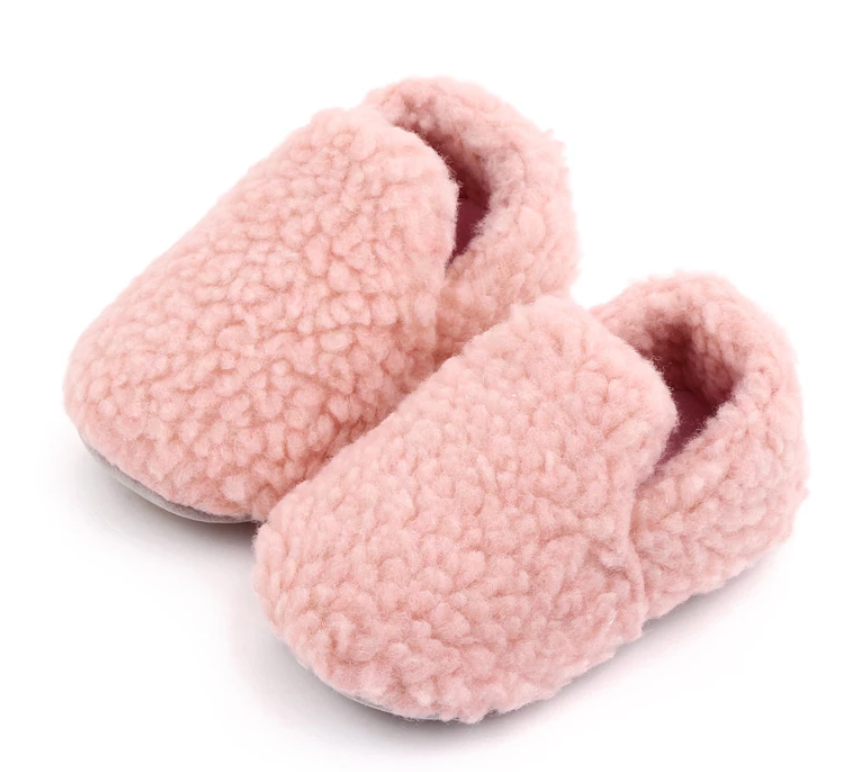 Pink Sherpa Baby Shoes