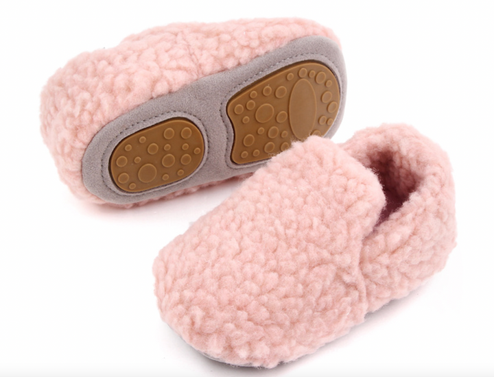 Pink Sherpa Baby Shoes